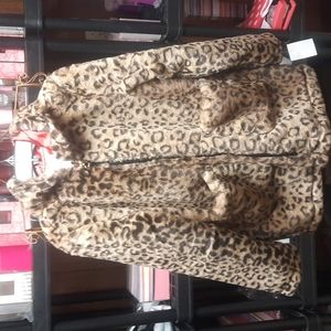 Urban Republic Faux Fur Girls Hooded Coat Size Large 14/16- Zipper Front